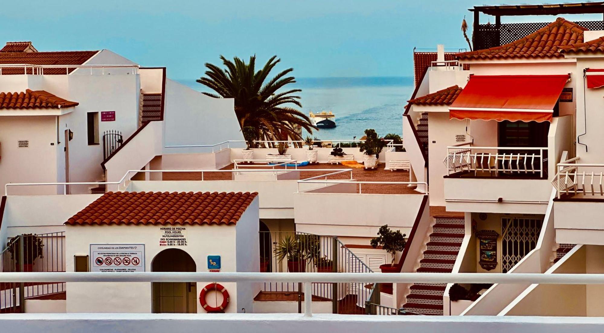 Apartament Luxury Diamond - Ocean View, Big Terraces, Air Con, Wifi Los Cristianos  Zewnętrze zdjęcie